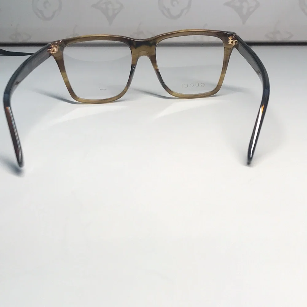 New Authentic Gucci GG0452O 004 Eyeglasses Brown Havana Oversized Square Frames